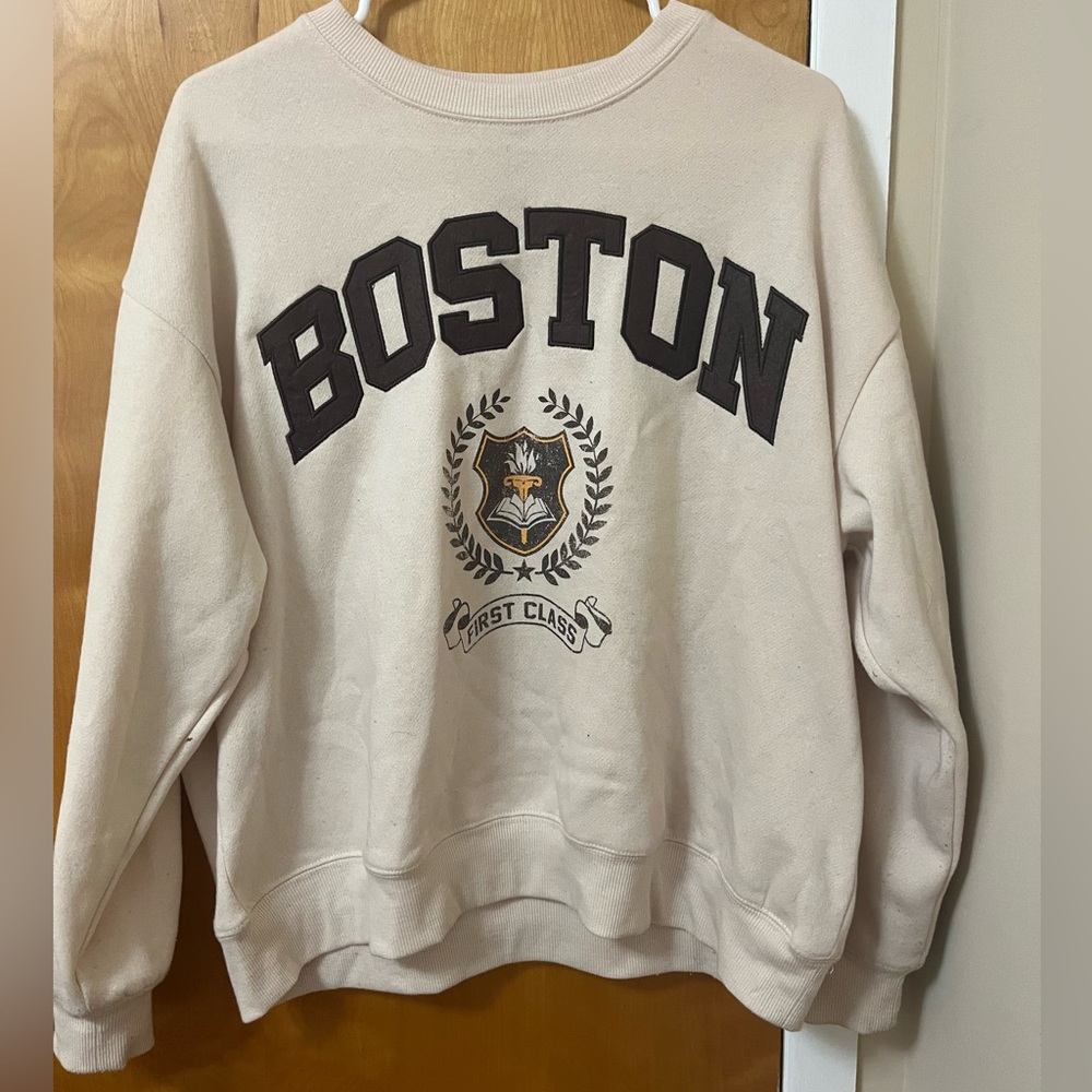 Beige Boston crew neck